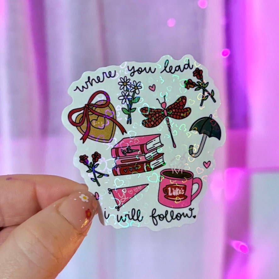 Gilmore Girls Inspired Where You Lead Hearts Inspired Sticker