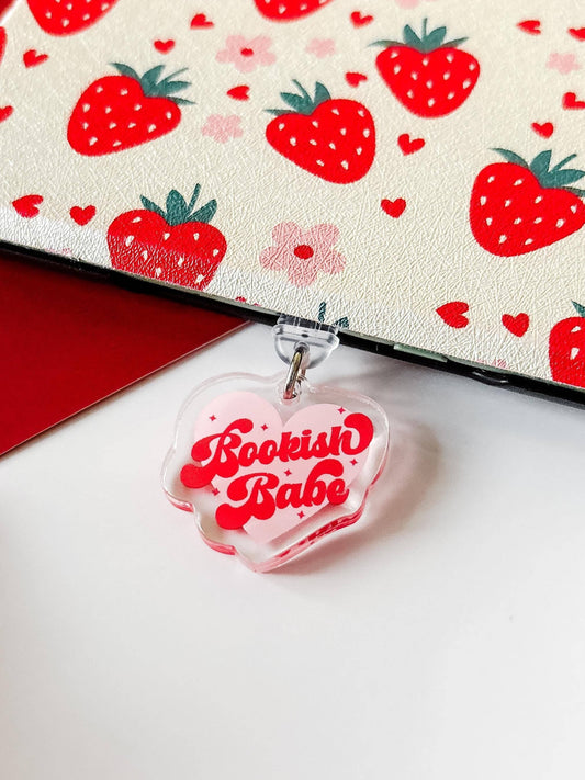 Bookish Babe Acrylic e-Reader Charm and Dust Plug