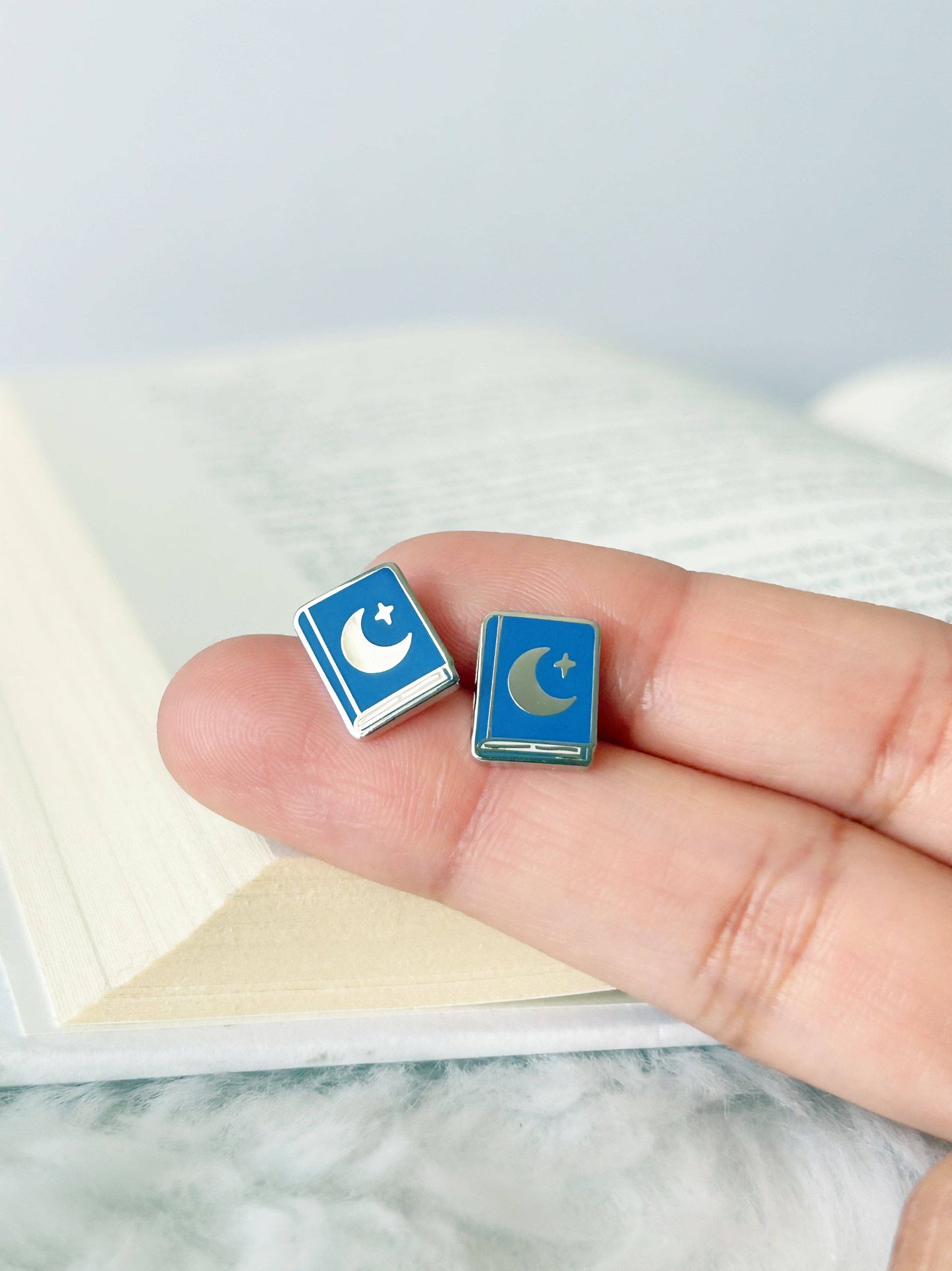Moon Book Earrings