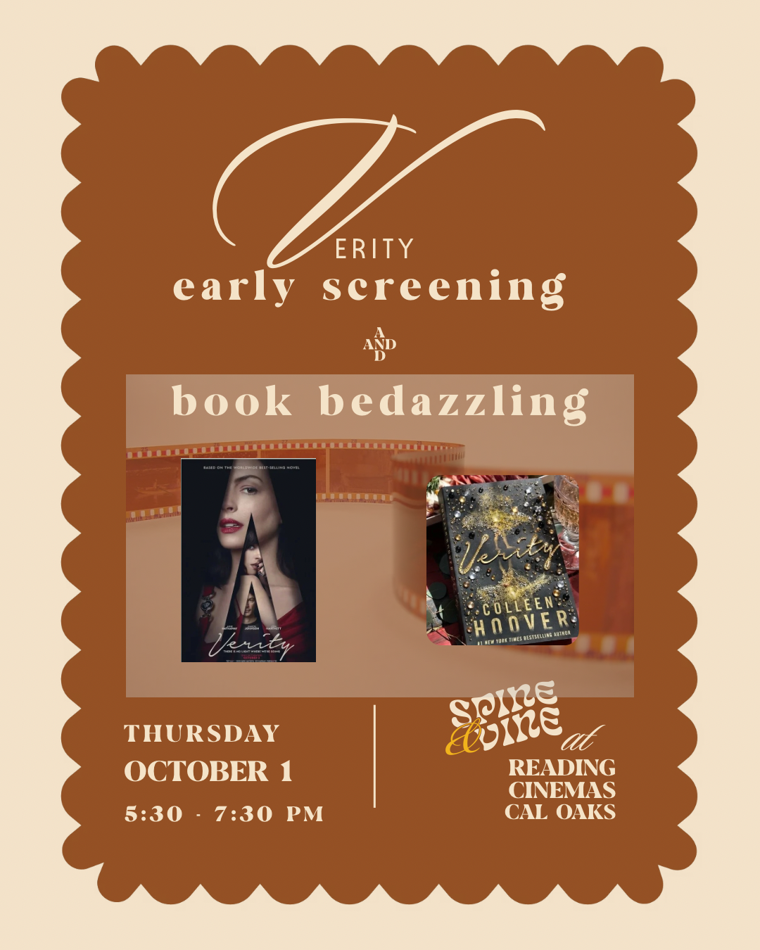 VERITY Girls’ Night Out at Reading Cinemas Cal Oaks! Book Bedazzling Before the Early Screening!