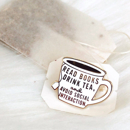 Read Books and Drink Tea Enamel Pin