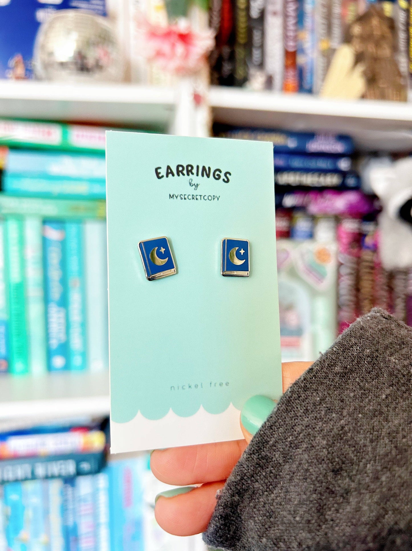 Moon Book Earrings