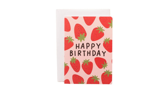 Happy Birthday Strawberries Greeting Card