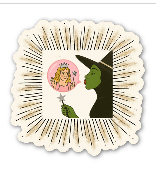 Good Witch & Wicked Witch Sticker – Retro Wizard of Oz