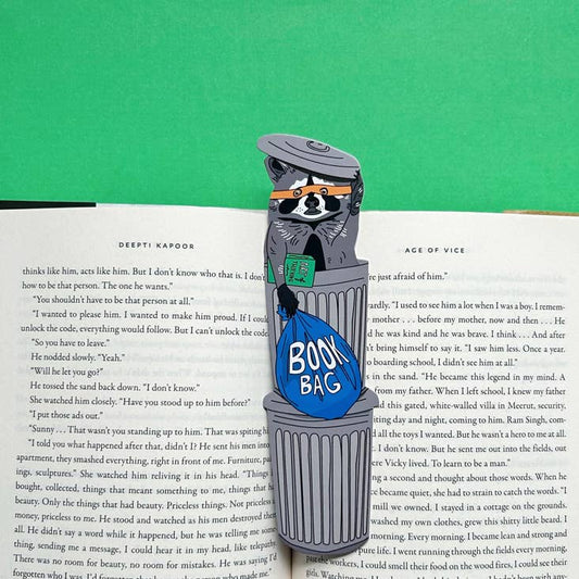 Naughty Book Loving Raccoon Bookmark (it's die cut!)