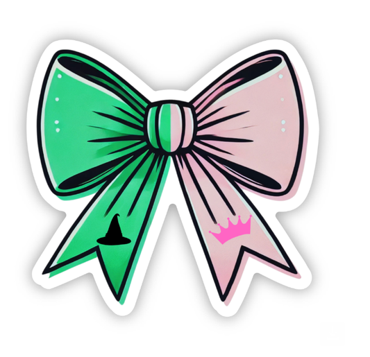 Wicked Friendship Bow Sticker – Green & Pink Wizard of Oz
