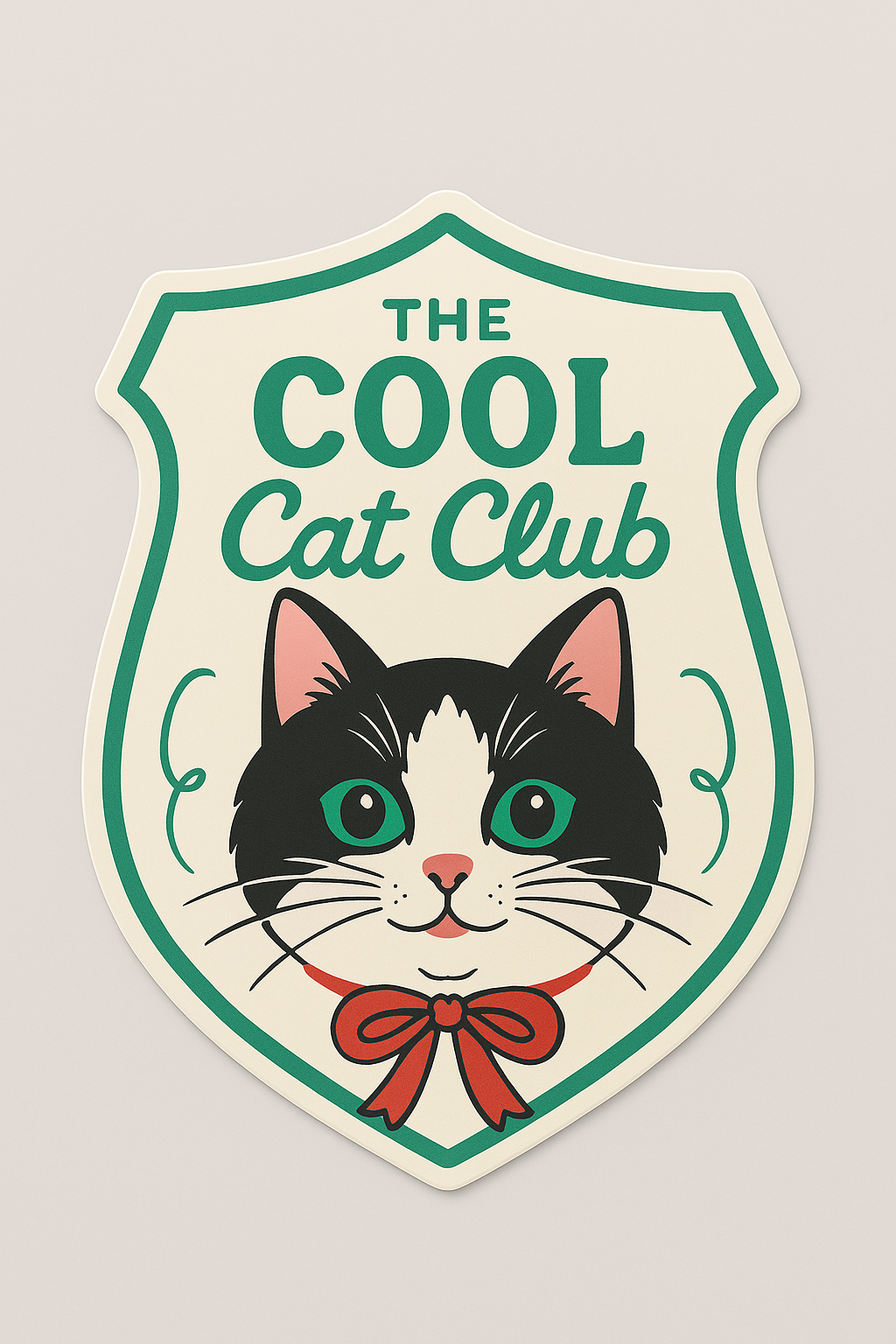 Cool Cat Club Sticker – Retro Cat Vinyl Sticker | Cute Pet