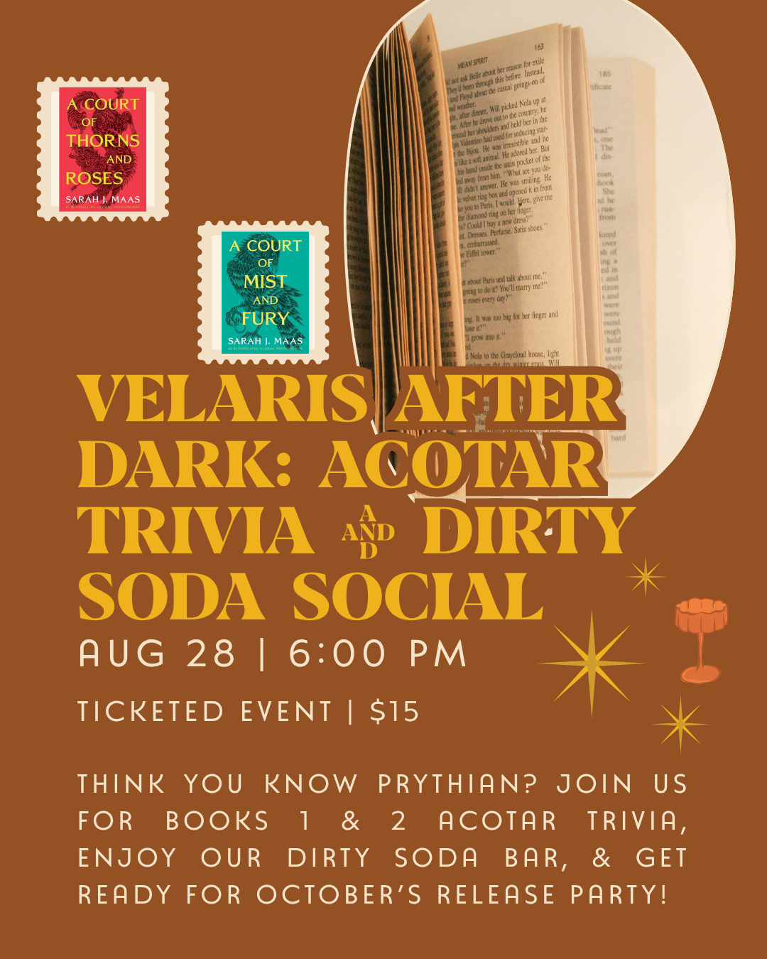 Velaris After Dark: ACOTAR Trivia + Dirty Soda — Books 1 & 2