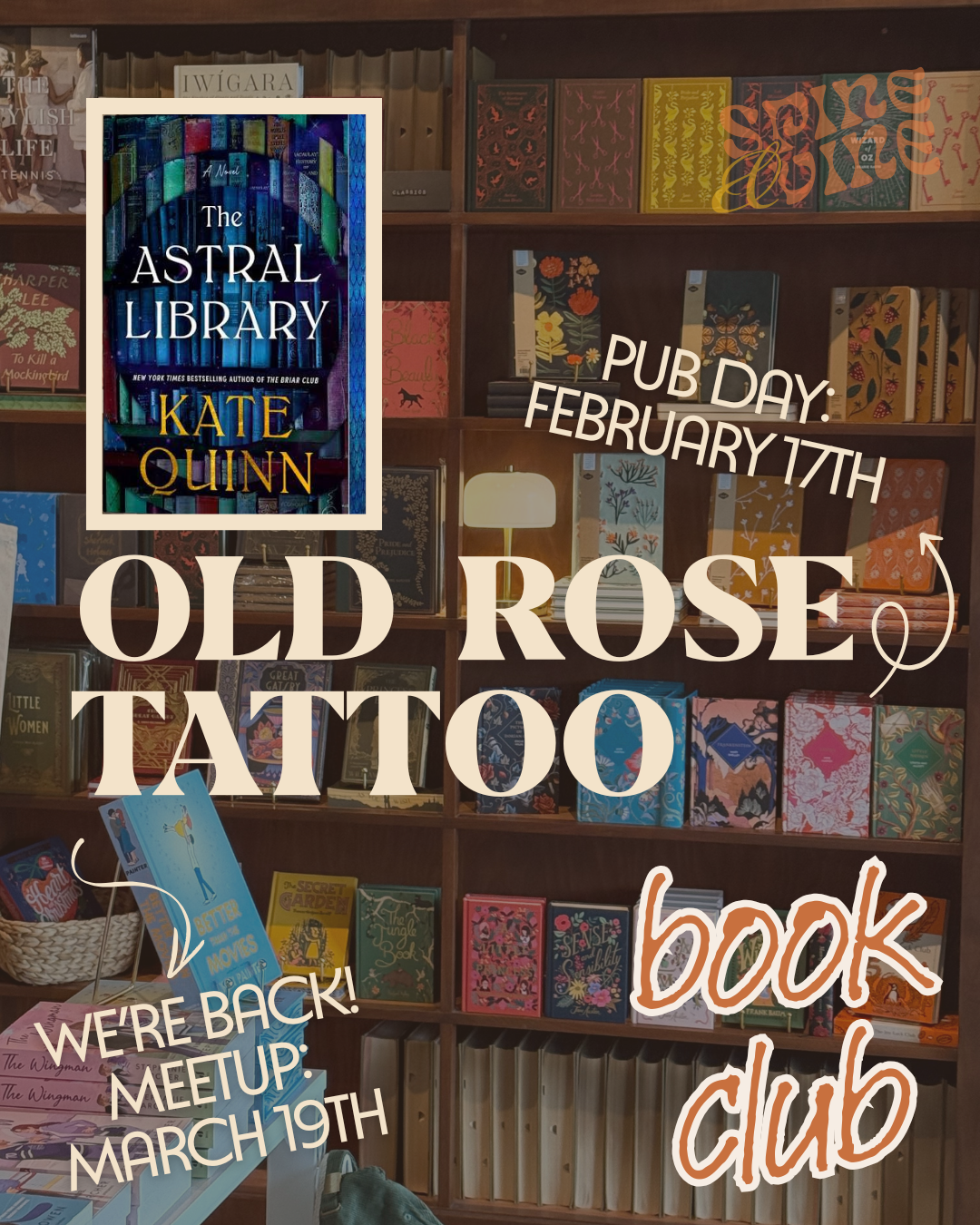 Old Rose Tattoo Book Club: Astral Library by Kate Quinn March 19th 7PM