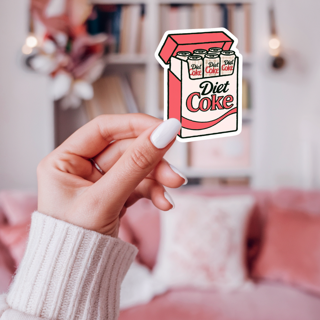 Diet Coke Pack Sticker – Retro Six-Pack Design