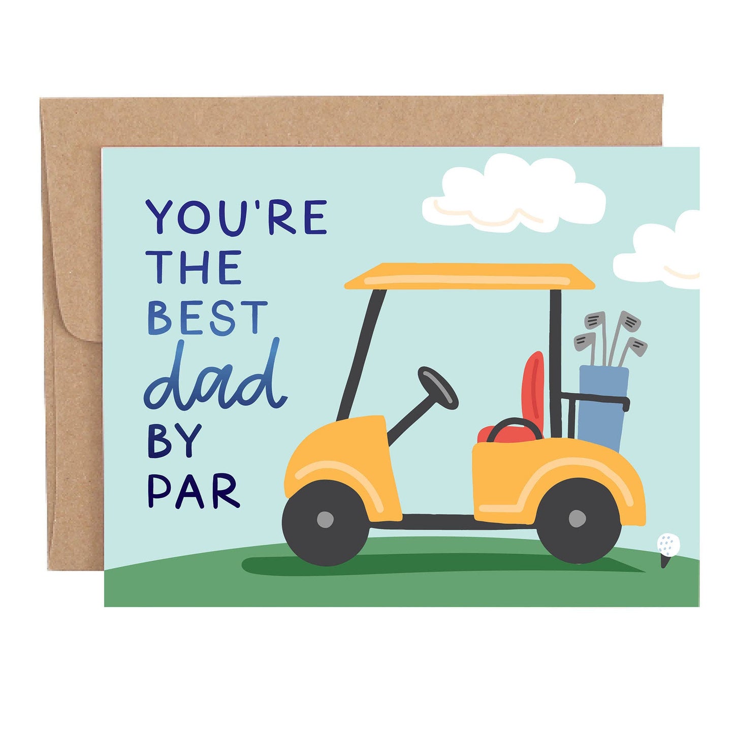 Best Dad By Par Greeting Card (Blank Inside)