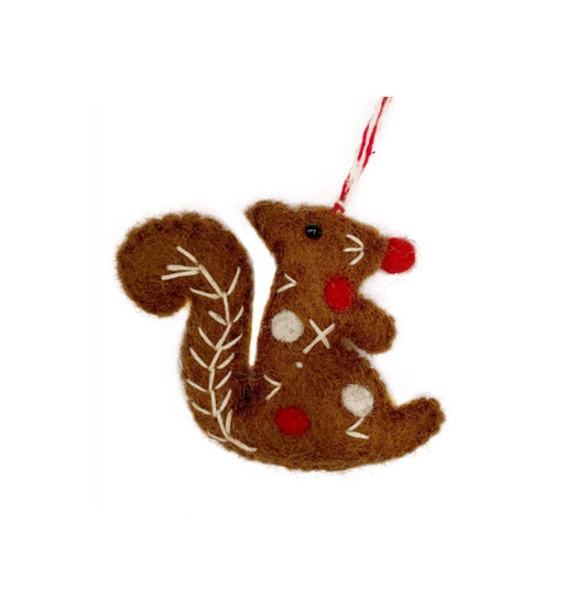Squirrel Felt Wool Christmas Ornament