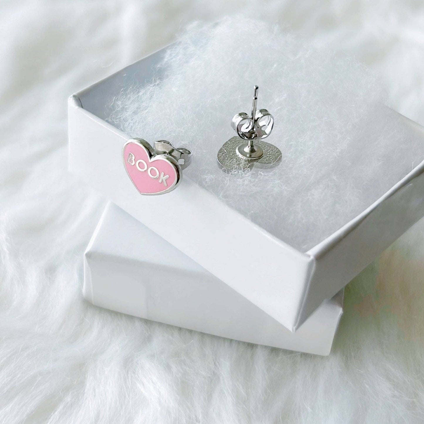 Pink Book Lover Earrings